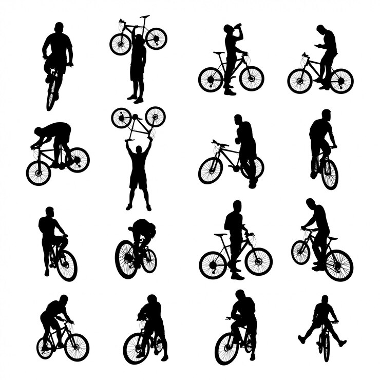 Vector bicycle black set