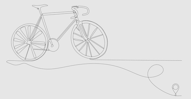 Vettore disegno a linea continua della bicicletta