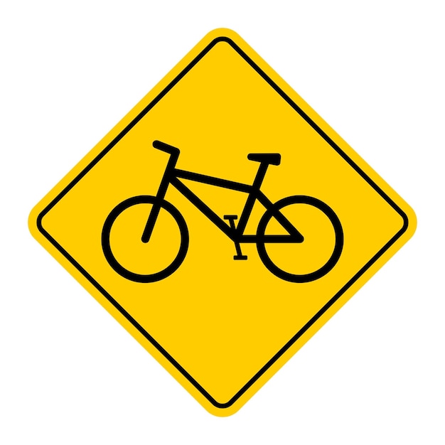 Vector bicycle crossing sign