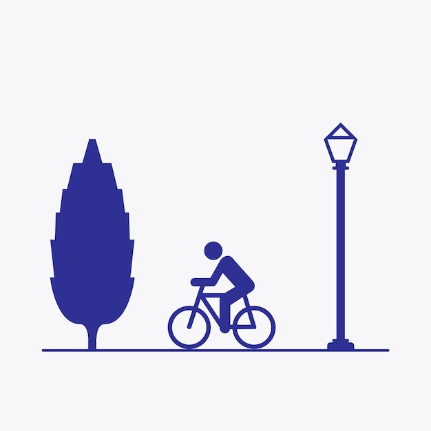 Bicycle driver icon with flat style design