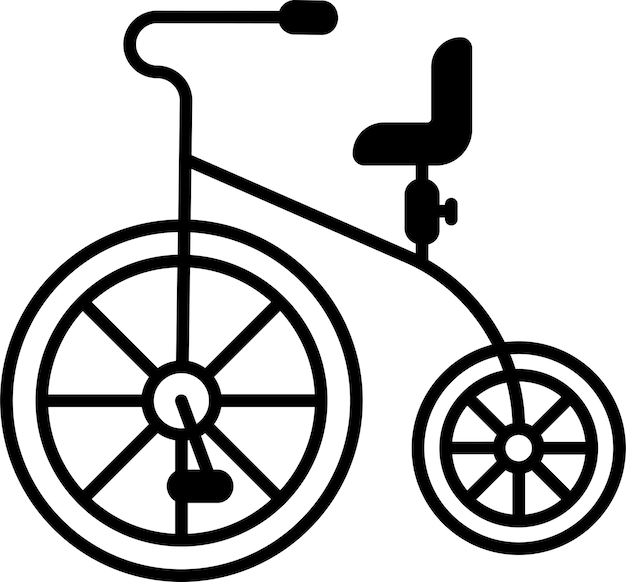 自転車のグリフと線ベクトルのイラスト