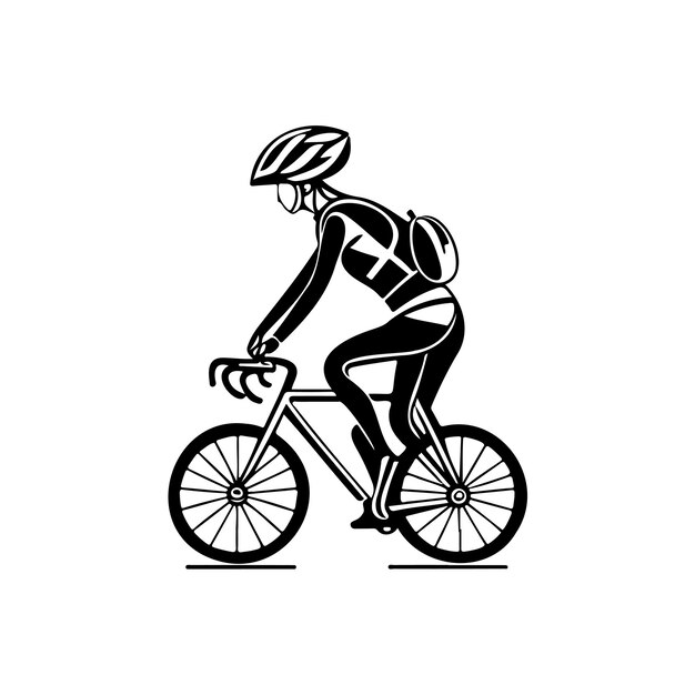 Bicycle icon hand draw black colour youth day logo vector element and symbol