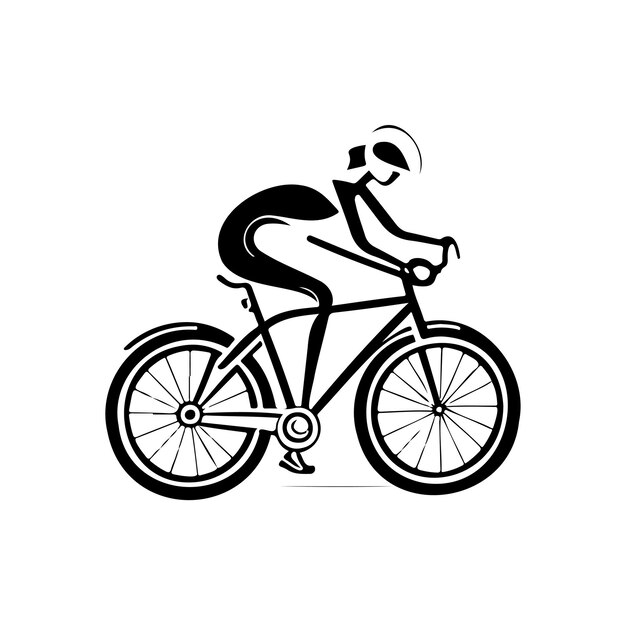 Bicycle Icon hand draw black colour youth day logo vector element and symbol