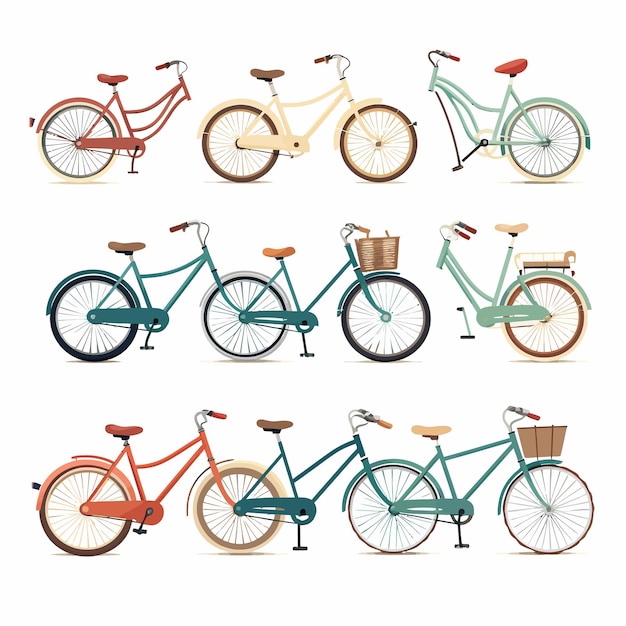 Vettore set di icone di bicicletta
