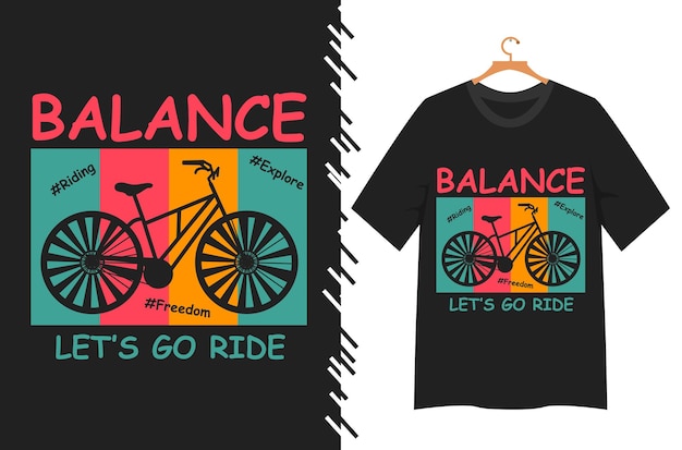 Tシャツデザインの自転車イラスト