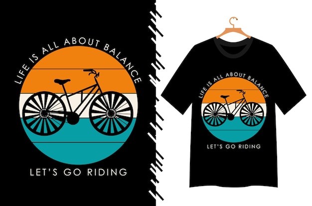 Tシャツデザインの自転車イラスト