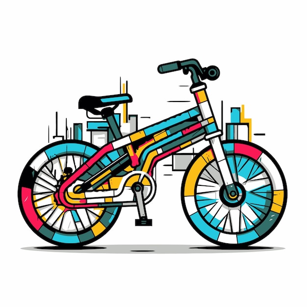 Vector bicycle illustration with pop art style