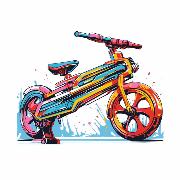 Bicycle illustration with pop art style