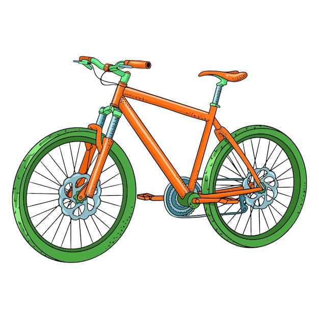 Bicycle. international bicycle day. bicycle drawn in cartoon
style. vector illustration for design and decoration.