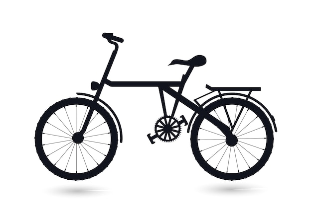 Bicycle isolated vector Silhouettes