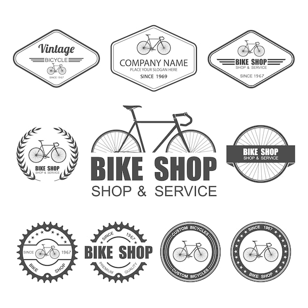 Vector bicycle label set template