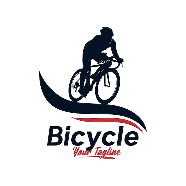 Bicycle man silhouette logo design