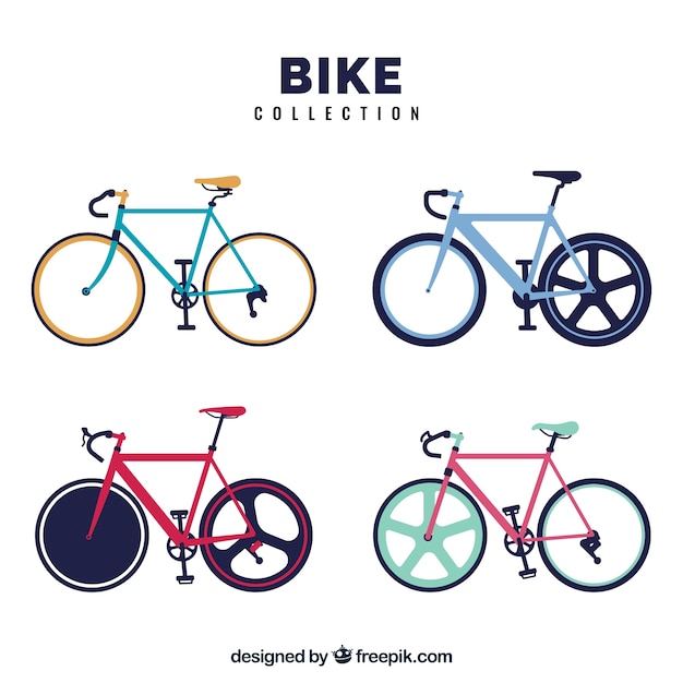 Велосипедный пакет в плоском дизайне