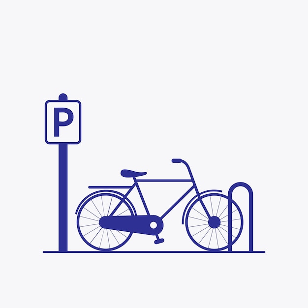 Bicycle parking symbol with blue color