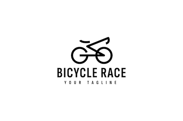 Bicycle race logo vector icon illustration