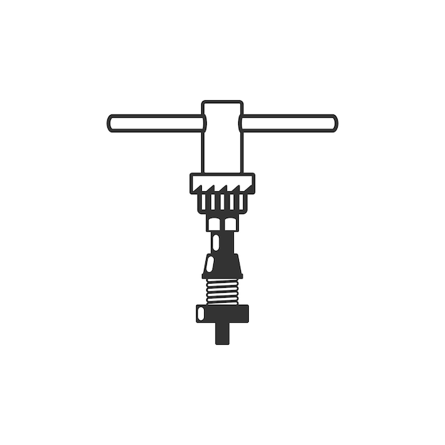 Вектор Значок инструмента для ремонта велосипедов в черно-белом цвете