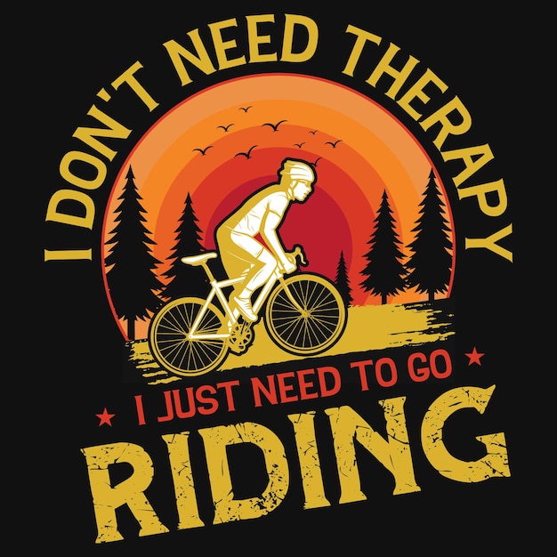 Bicycle riding or mountain bicycle rider t-shirt design