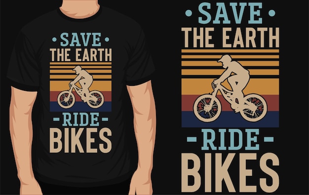 자전거 타기 빈티지 티셔츠 디자인