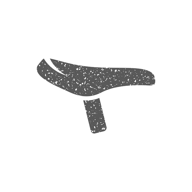 Bicycle saddle icon in grunge texture vector illustration