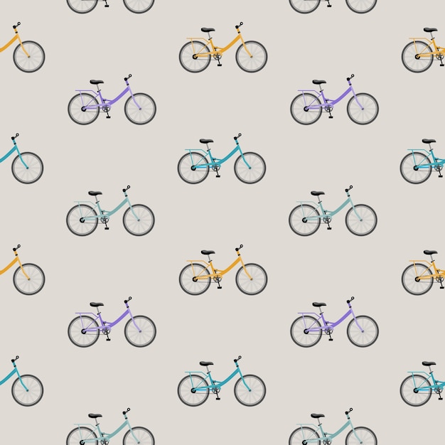 自転車のシームレスなパターンの背景。