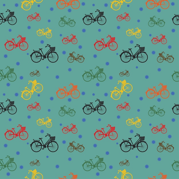 Vector bicycle seamless pattern