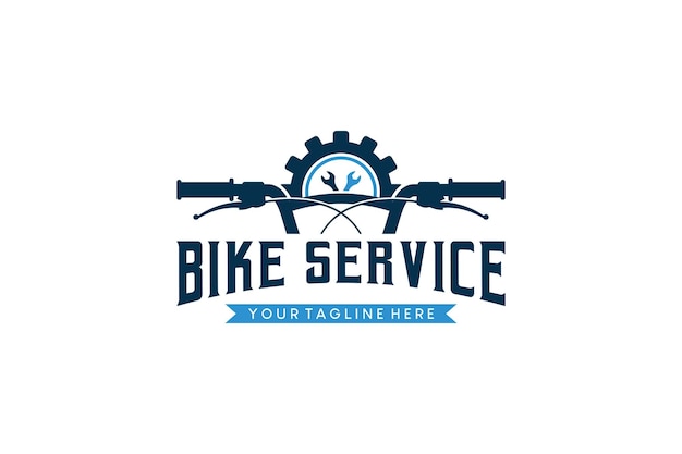 自転車サービスまたは修理のロゴ デザイン テンプレート自転車修理店のシンボル