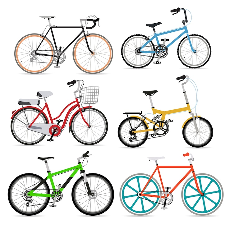 Vector 自転車セットイラスト