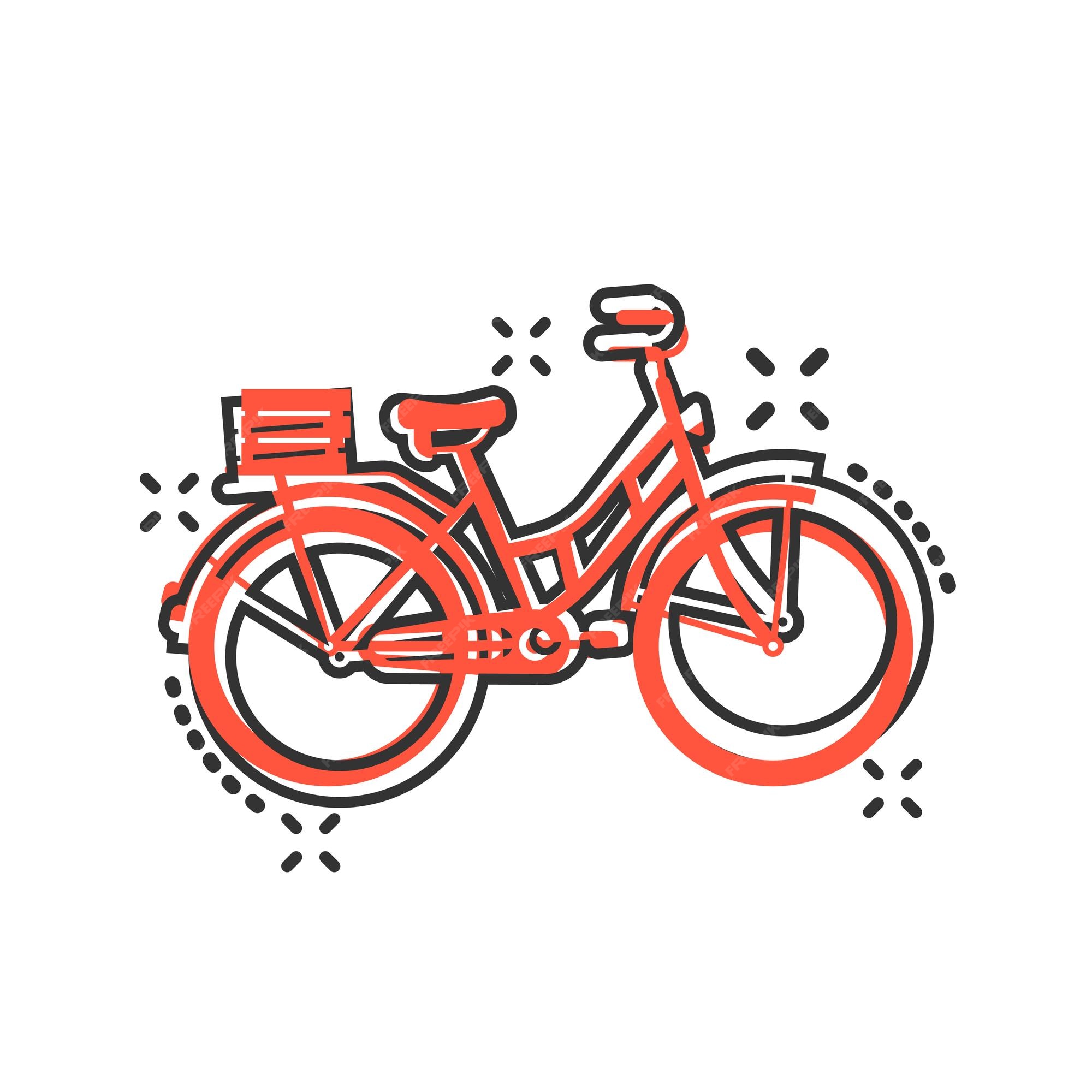 Premium Vector | Bicycle sign icon in comic style bike vector cartoon  illustration on white isolated background cycling business concept splash  effect