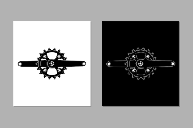 ベクトル 自転車スプロケットクランクバッジのロゴとラベルアイコンベクトル図