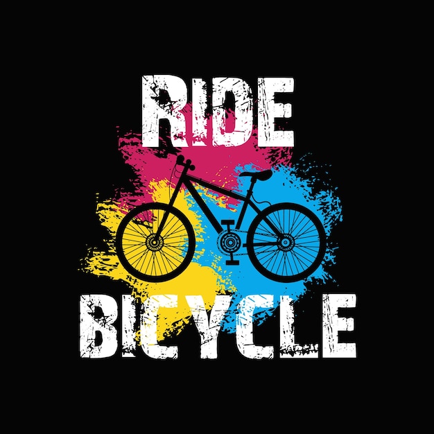 Bicycle t-shirt design, Bicycle l typography, Vector illustration