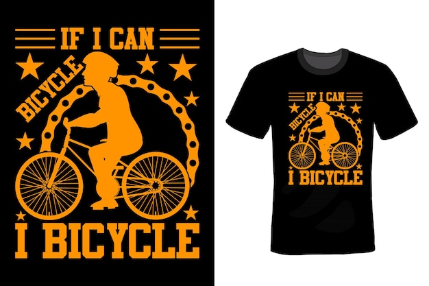자전거 T 셔츠 디자인 타이포그래피 빈티지