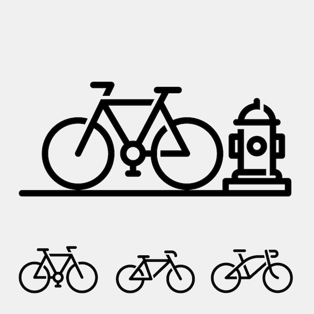 Vector bicycle transportation outline icon collection