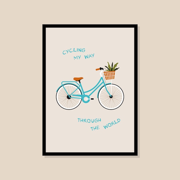 Bicycle vector art print poster for your wall art gallery