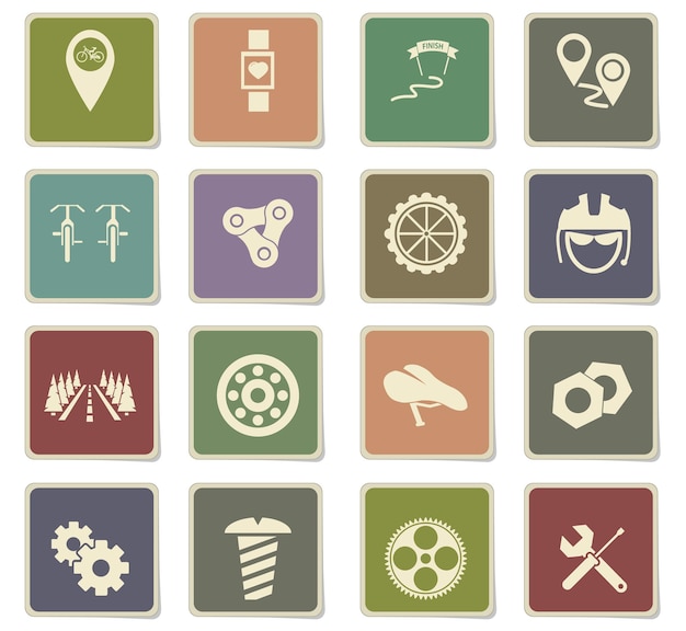 bicycle vector icons for user interface design