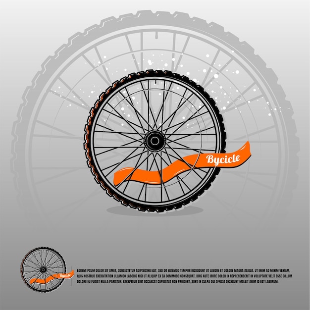 Vector bicycle wheel logo premium