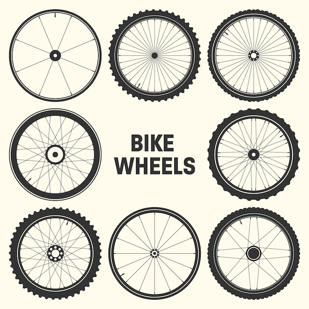 Bicycle wheel symbol vector illustration bike rubber mountain tyre valve fitness cycle mtb