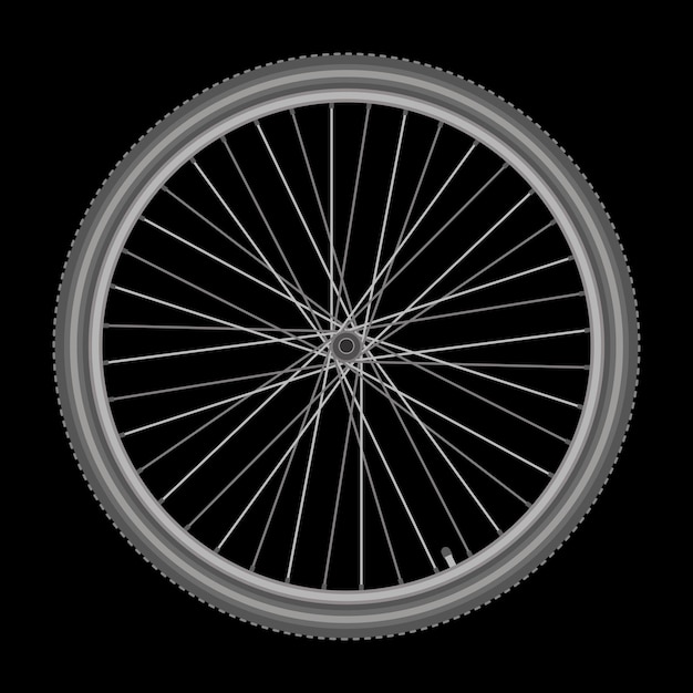 bicycle wheel on white background quality vector illustration