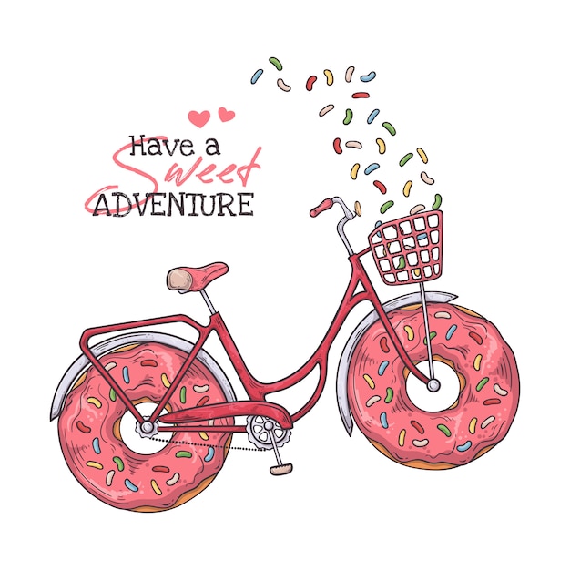 Bicycle with donuts instead of wheels.