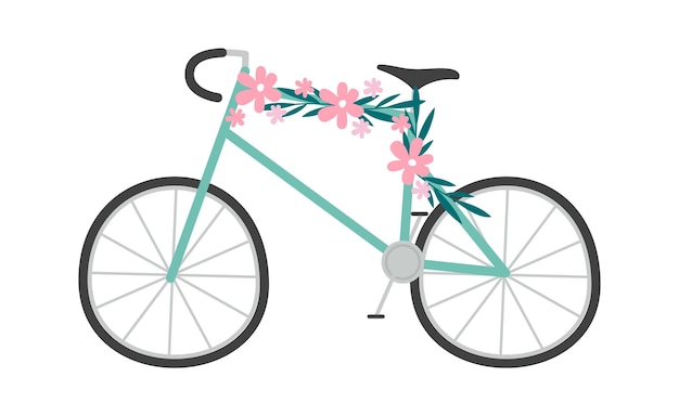 花と自転車