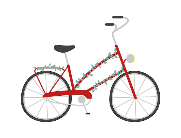 Vector bicycle with flowers