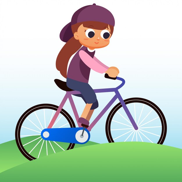 Vector bicycling illustration