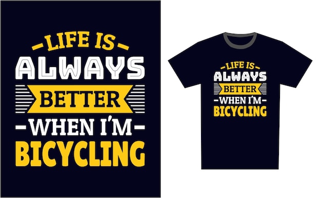 Bicycling T Shirt Design Template Vector