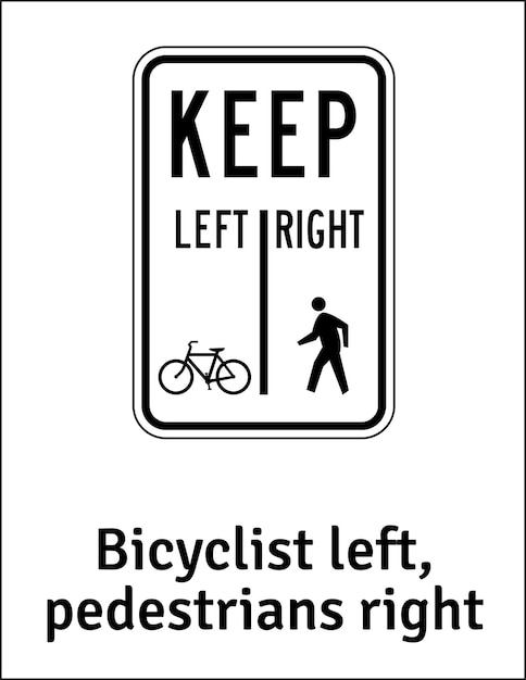 Bicyclist left pedestrians right