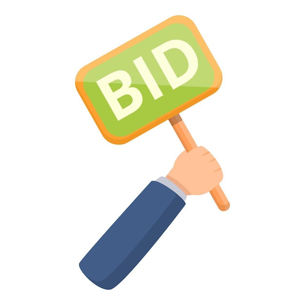 Vector bid sign board icon. cartoon of bid sign board vector icon for web design isolated on white background