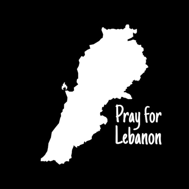 Bid voor Libanon Bid voor Beiroet Libanon kaart Massale explosie op Beiroet vectorillustratie