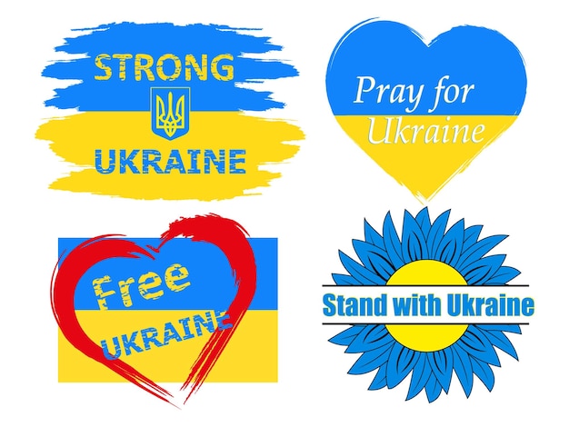 Bid voor oekraïne Sterk oekraïne Staan met oekraïne Gratis oekraïne Oekraïne vlag