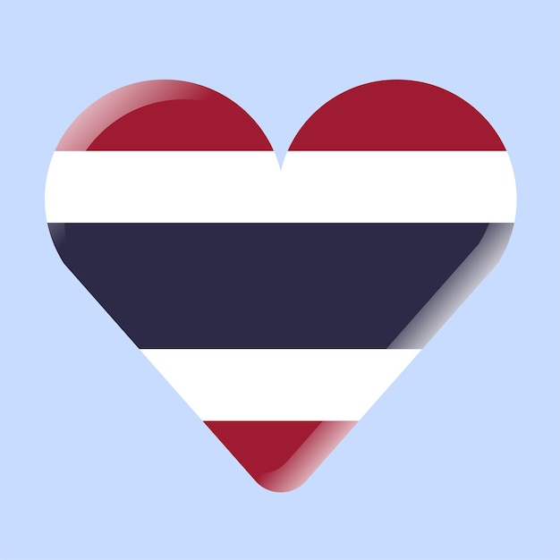 Bid voor Thailand Land Hart Liefde Vreedzaam isoleren Vlag Platte Abstracte 3D-kaart