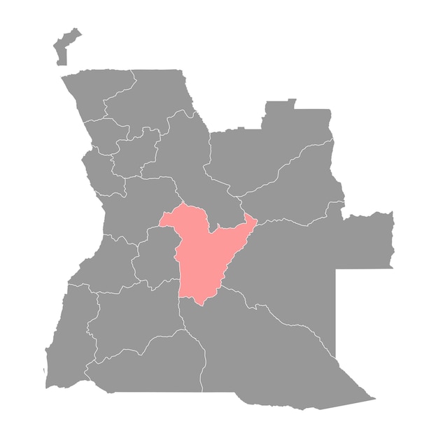 Bie province map administrative division of Angola