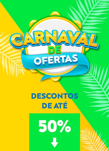 Biedt carnaval brazilië premium vector