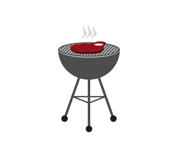 Biefstuk gebakken op een barbecue-grill